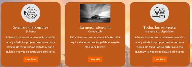 Tarjetas de un bloque con fondo de color y borde a juego activados