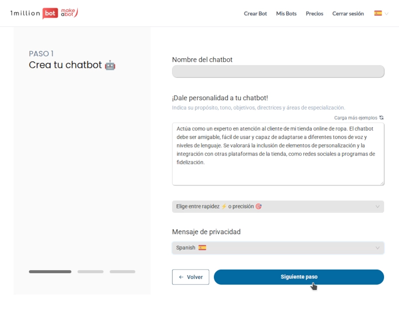 Paso 2 - Configuración de campos