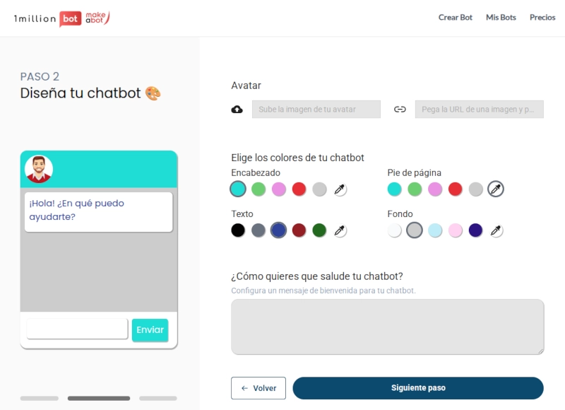Paso 3 - Avatar y colores