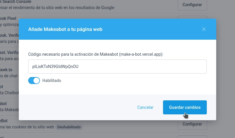 Paso 6 - Configuración en la web
